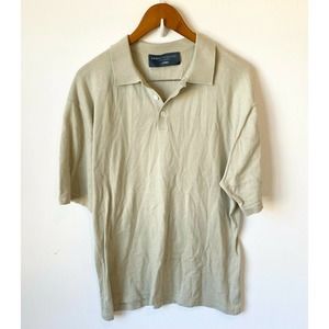 Knot Standard Polo Shirt Men's Large Bespoke Knit Button Short Sleeve Pullover